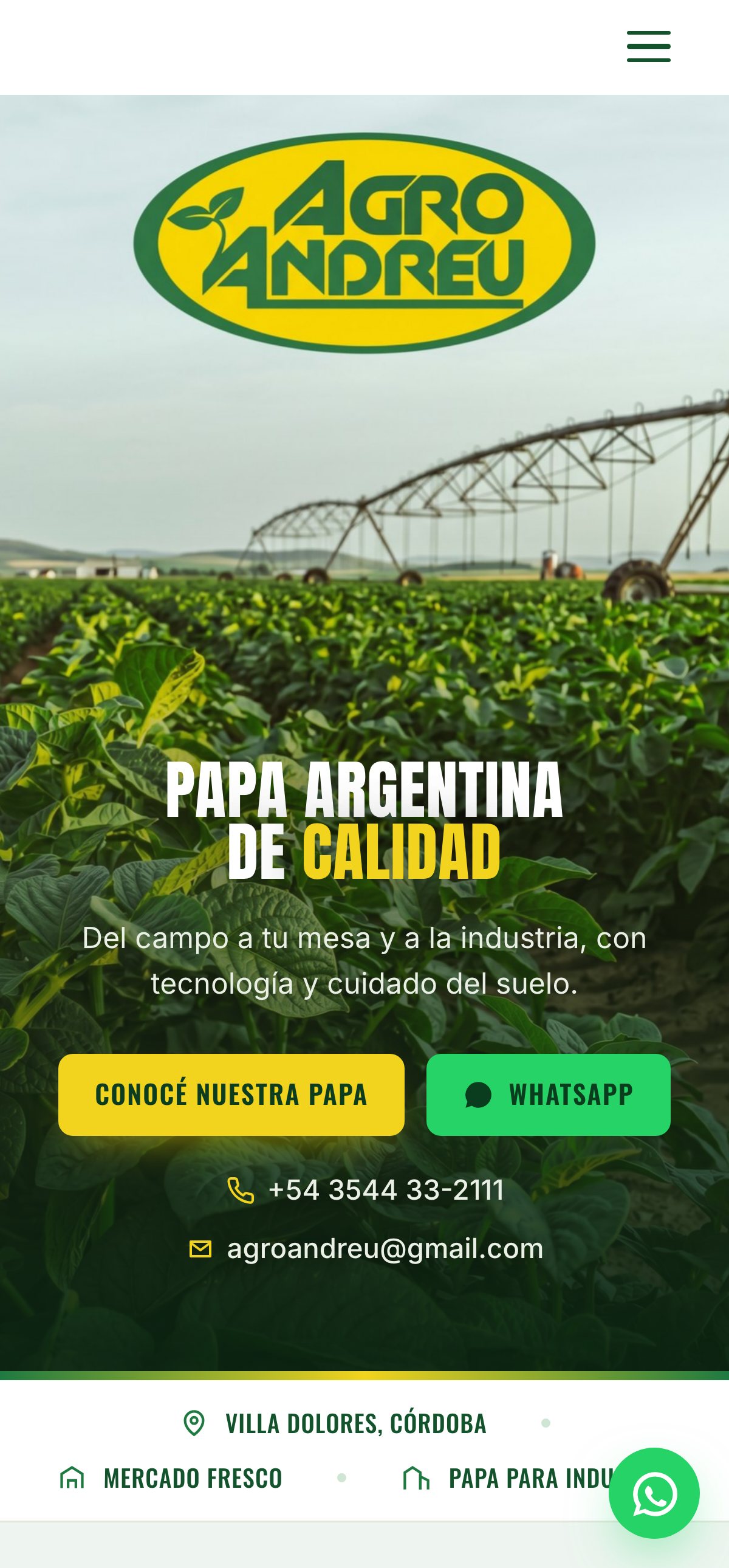 Web de Agro Andreu (mobile)